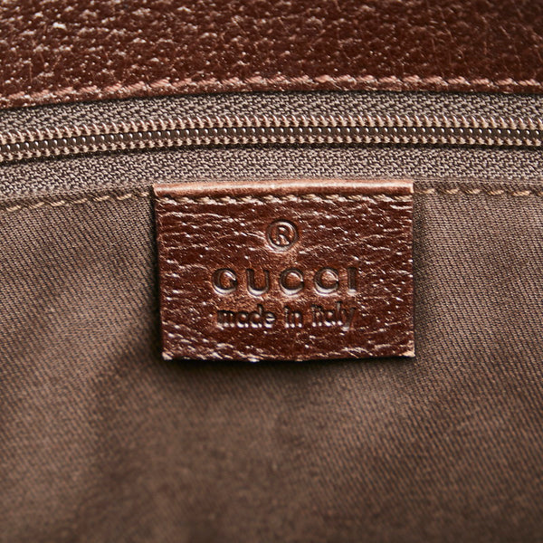 グッチ GGキャンバス 斜め掛け ショルダーバッグ 120841 ベージュ ブラウン キャンバス レザー レディース GUCCI 【中古】