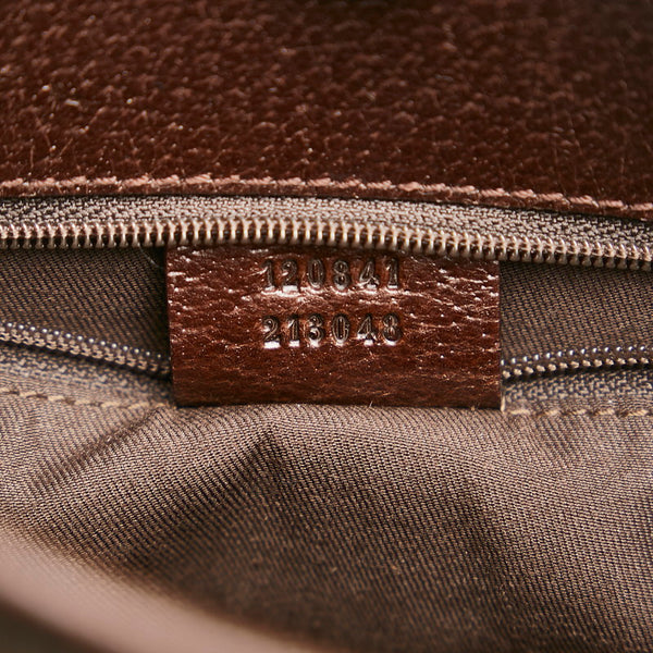 グッチ GGキャンバス 斜め掛け ショルダーバッグ 120841 ベージュ ブラウン キャンバス レザー レディース GUCCI 【中古】