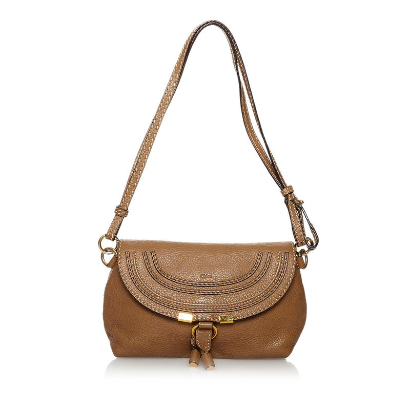 クロエ マーシー ライトブラウン レザー ショルダーバッグ レディース Chloe 【中古】