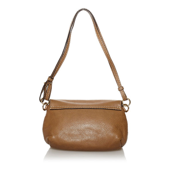 クロエ マーシー ライトブラウン レザー ショルダーバッグ レディース Chloe 【中古】