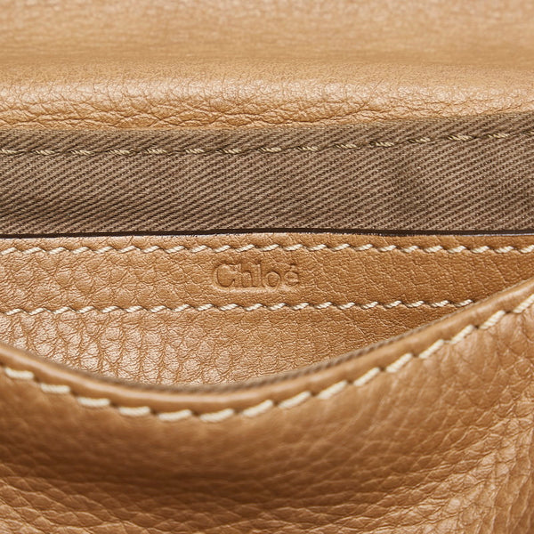 クロエ マーシー ライトブラウン レザー ショルダーバッグ レディース Chloe 【中古】