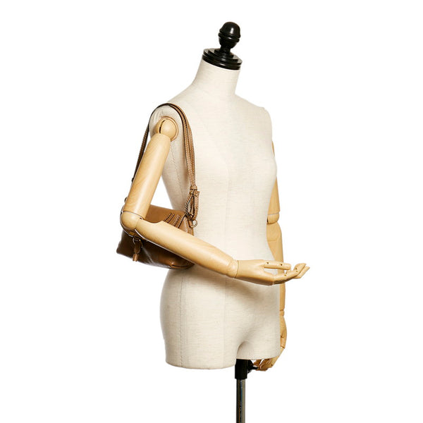 クロエ マーシー ライトブラウン レザー ショルダーバッグ レディース Chloe 【中古】