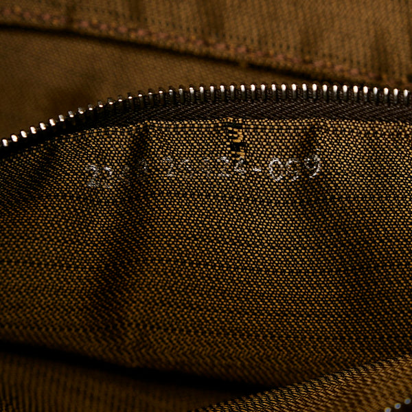 フェンディ ズッカ マンマバケット ハンドバッグ ワンショルダーバッグ 26424 ブラウン キャンバス レザー レディース FENDI 【中古】