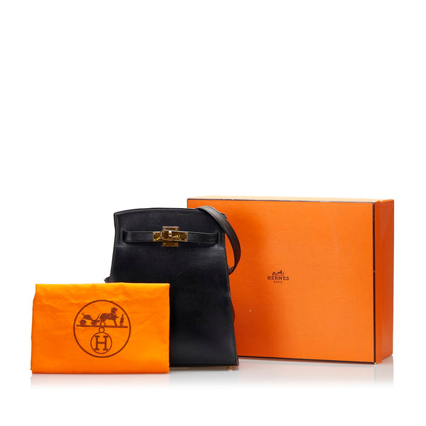 エルメス ケリースポーツMM ショルダーバッグ ブラック レザー レディース HERMES 【中古】