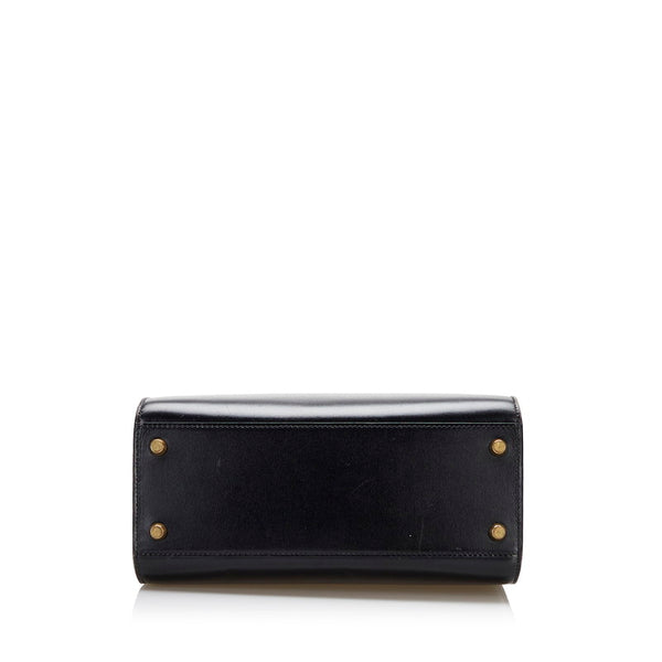 エルメス ケリースポーツMM ショルダーバッグ ブラック レザー レディース HERMES 【中古】