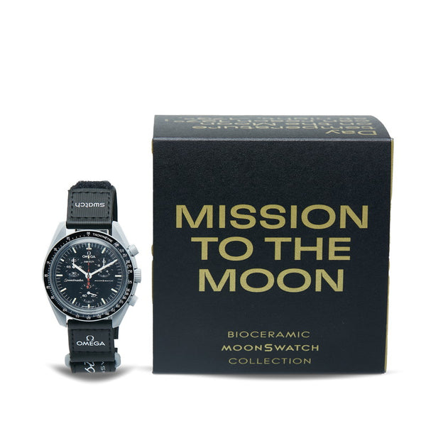 オメガ ×swatch MISSION TO MOON スウォッチ ミッション トゥ ムーン 腕時計 SO33M102-108 クオーツ ブラック文字盤 バイオセラミック メンズ OMEGA 【中古】