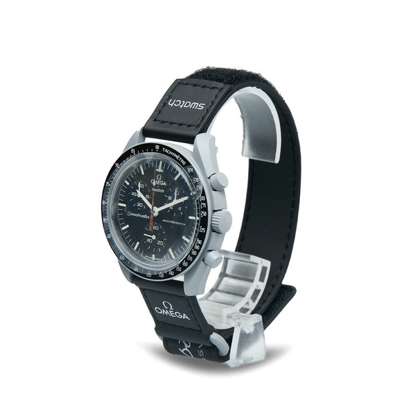 オメガ ×swatch MISSION TO MOON スウォッチ ミッション トゥ ムーン 腕時計 SO33M102-108 クオーツ ブラック文字盤 バイオセラミック メンズ OMEGA 【中古】