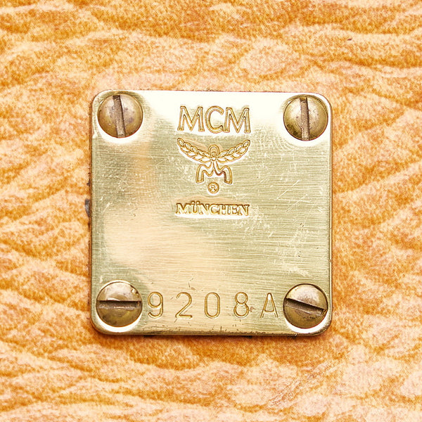 エム シー エム ヴィセトス ロゴグラム セカンドバッグ ポーチ ブラウン  PVC レザー レディース MCM 【中古】