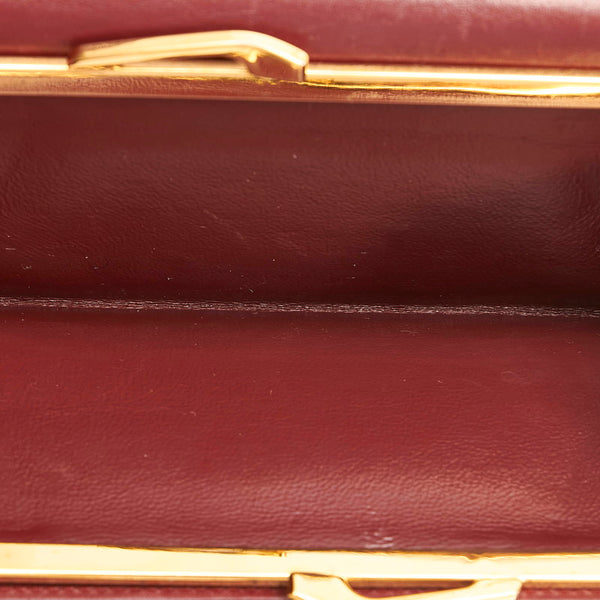 カルティエ マスト 長財布 ボルドー レザー レディース CARTIER 【中古】