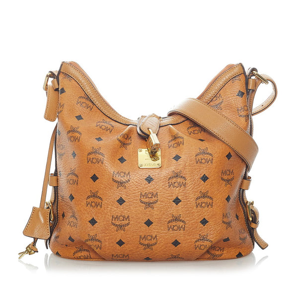 エム シー エム ヴィセトス ショルダーバッグ ブラウン PVC レザー レディース MCM 【中古】