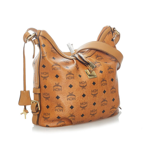 エム シー エム ヴィセトス ショルダーバッグ ブラウン PVC レザー レディース MCM 【中古】