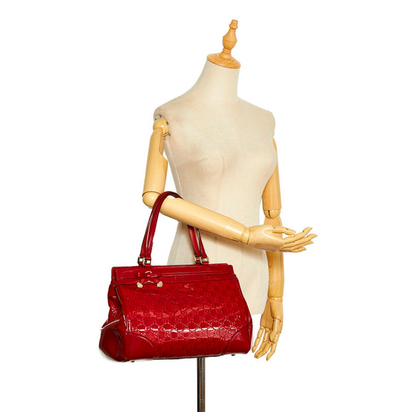 グッチ グッチシマ GG プリンシー ハンドバッグ 257612 レッド パテントレザー レディース GUCCI 【中古】