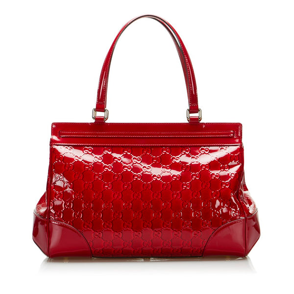 グッチ グッチシマ GG プリンシー ハンドバッグ 257612 レッド パテントレザー レディース GUCCI 【中古】