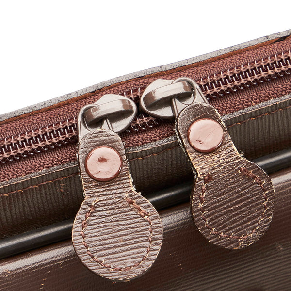 バーバリー ノバチェック ガーメントケース ベージュ キャンバス レザー メンズ BURBERRY 【中古】