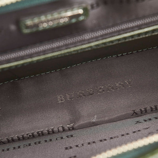 バーバリー クラッチバッグ セカンドバッグ ダークグリーン レザー レディース BURBERRY 【中古】