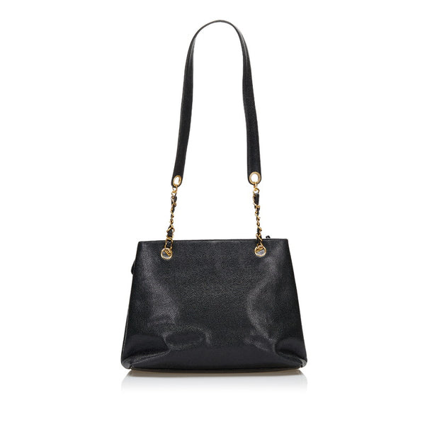 シャネル ココマーク チェーン ショルダーバッグ ブラック キャビアスキン レディース CHANEL 【中古】