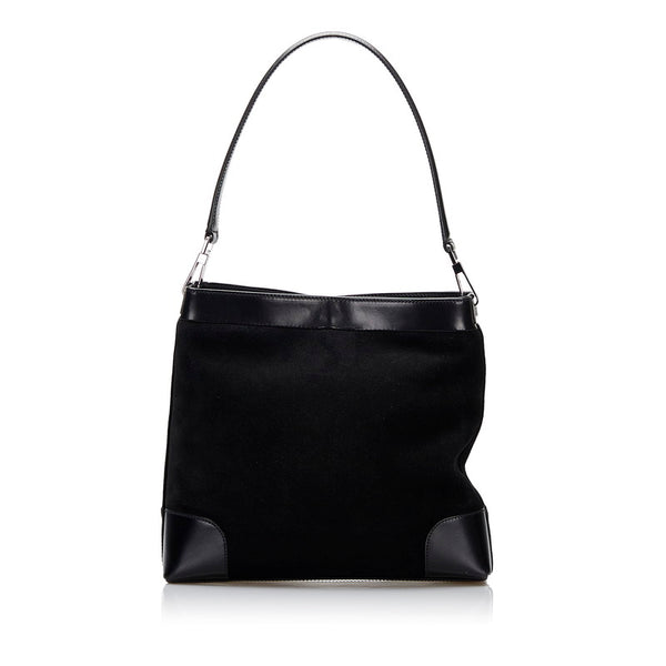 グッチ シェリーライン  ショルダーバッグ ハンドバック 33900 ブラック スウェード レザー レディース GUCCI 【中古】