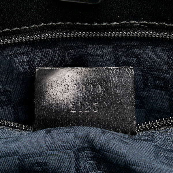 グッチ シェリーライン  ショルダーバッグ ハンドバック 33900 ブラック スウェード レザー レディース GUCCI 【中古】