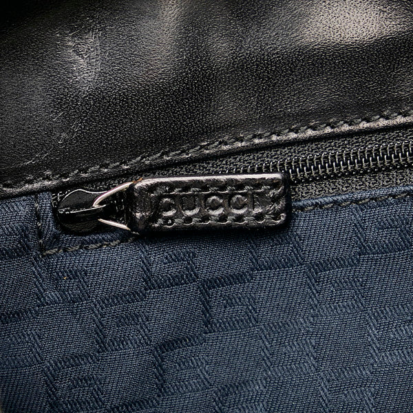 グッチ シェリーライン  ショルダーバッグ ハンドバック 33900 ブラック スウェード レザー レディース GUCCI 【中古】