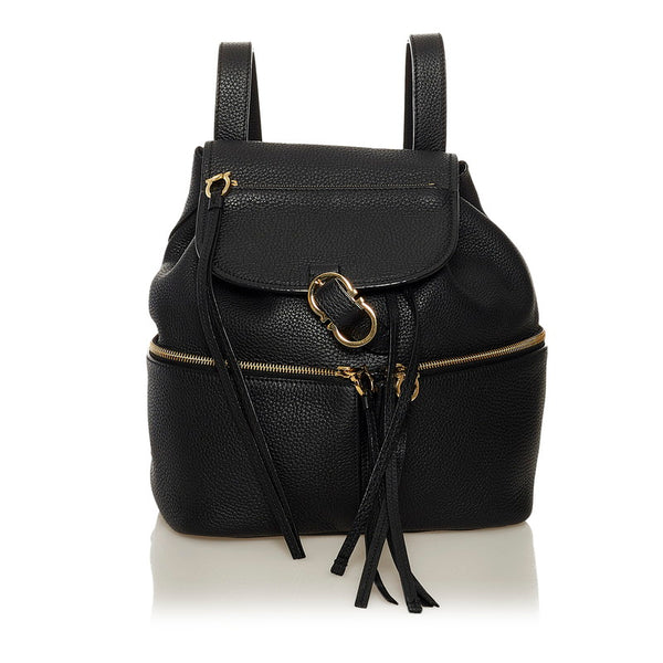 サルヴァトーレフェラガモ ガンチーニ リュック バックパック AU-21/G584 ブラック レザー レディース Salvatore Ferragamo 【中古】