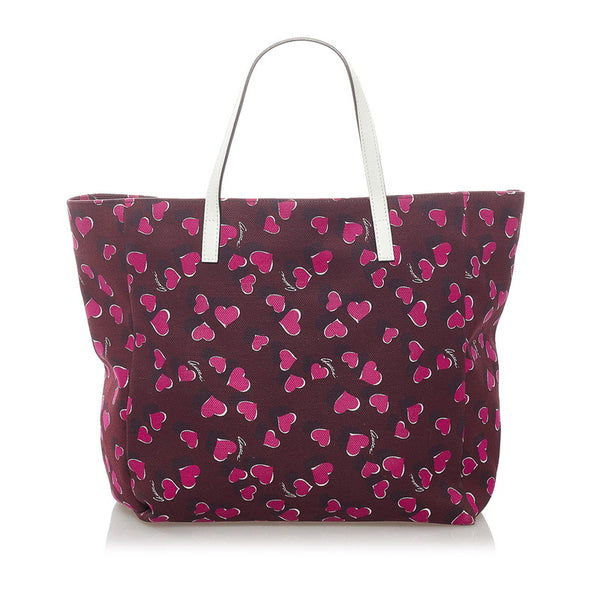 グッチ ハートビート トートバッグ 282439 ワインレッド ピンク キャンバス レザー レディース GUCCI 【中古】