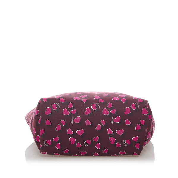 グッチ ハートビート トートバッグ 282439 ワインレッド ピンク キャンバス レザー レディース GUCCI 【中古】