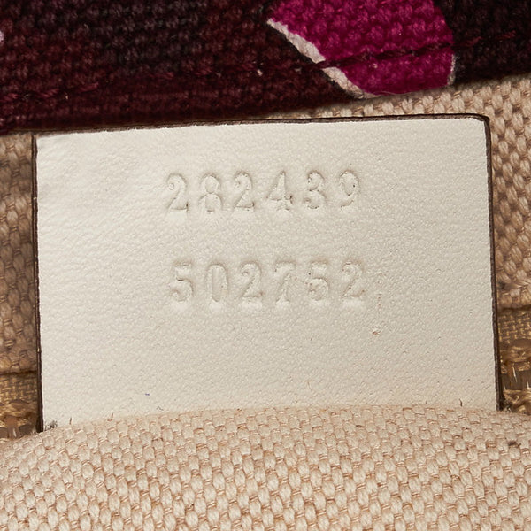 グッチ ハートビート トートバッグ 282439 ワインレッド ピンク キャンバス レザー レディース GUCCI 【中古】