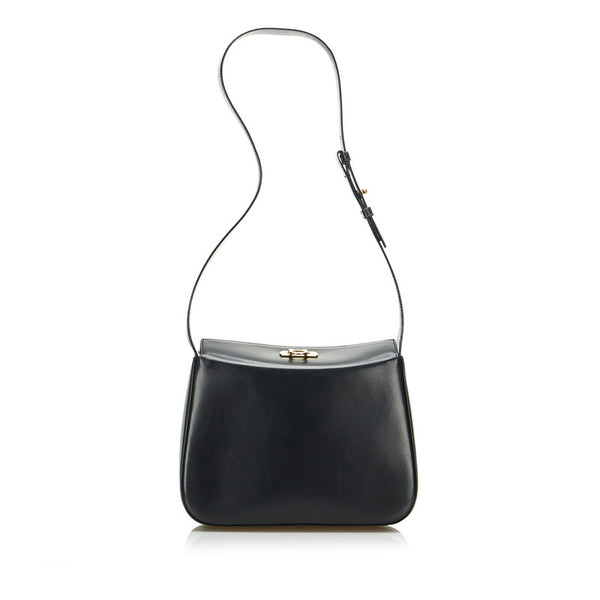 サルヴァトーレフェラガモ ガンチーニ ショルダーバッグ E21 8161 ブラック レザー レディース Salvatore Ferragamo 【中古】