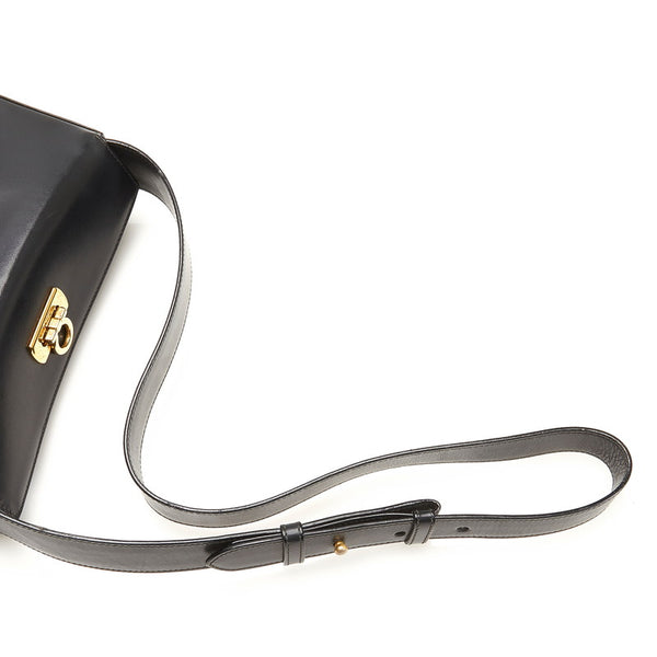 サルヴァトーレフェラガモ ガンチーニ ショルダーバッグ E21 8161 ブラック レザー レディース Salvatore Ferragamo 【中古】