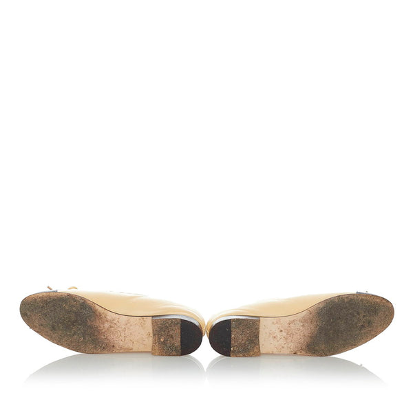 シャネル ココマーク パンプス クリーム ベージュ レザー レディース CHANEL 【中古】