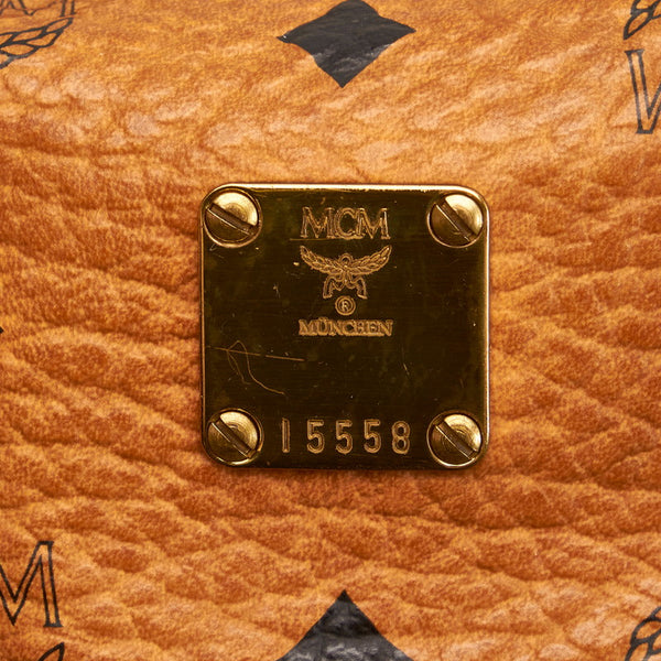 エム シー エム ヴィセトス ハンドバッグ ミニボストン ブラウン PVC レザー レディース MCM 【中古】