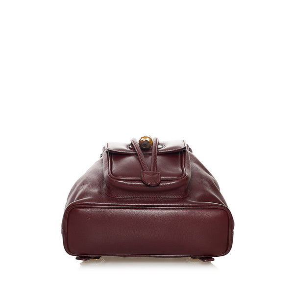 グッチ バンブー リュック・デイパック 003 2058 ワインレッド レザー レディース GUCCI 【中古】