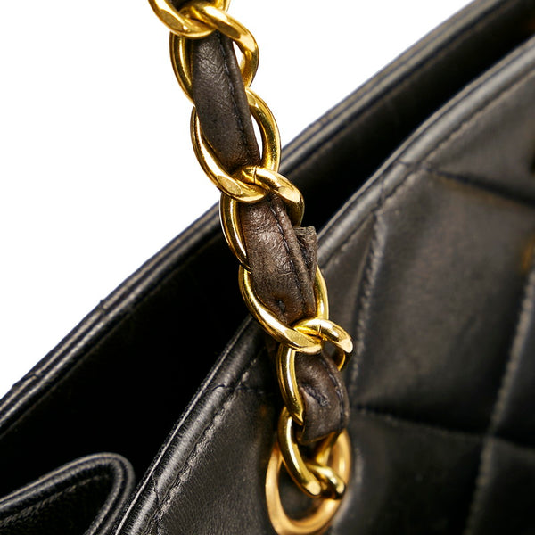 シャネル デカココマーク チェーン ショルダーバッグ ブラック ラムスキン レディース CHANEL 【中古】