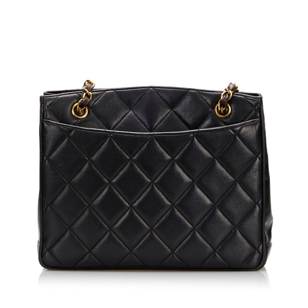 シャネル デカココマーク チェーン ショルダーバッグ ブラック ラムスキン レディース CHANEL 【中古】