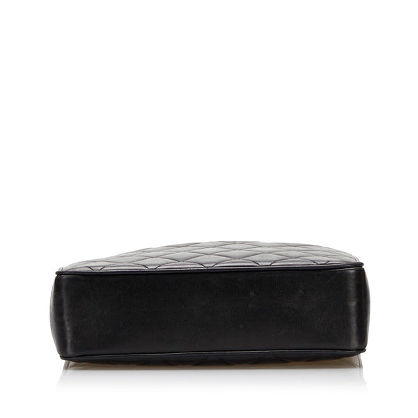 シャネル デカココマーク チェーン ショルダーバッグ ブラック ラムスキン レディース CHANEL 【中古】