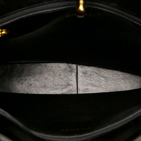 シャネル デカココマーク チェーン ショルダーバッグ ブラック ラムスキン レディース CHANEL 【中古】