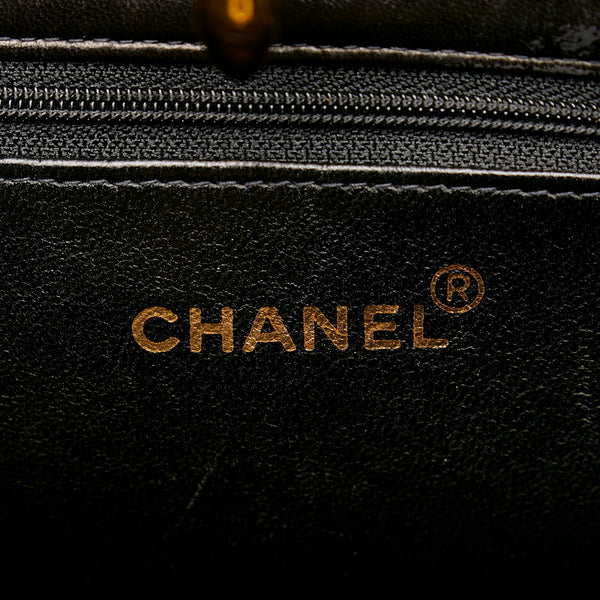 シャネル デカココマーク チェーン ショルダーバッグ ブラック ラムスキン レディース CHANEL 【中古】