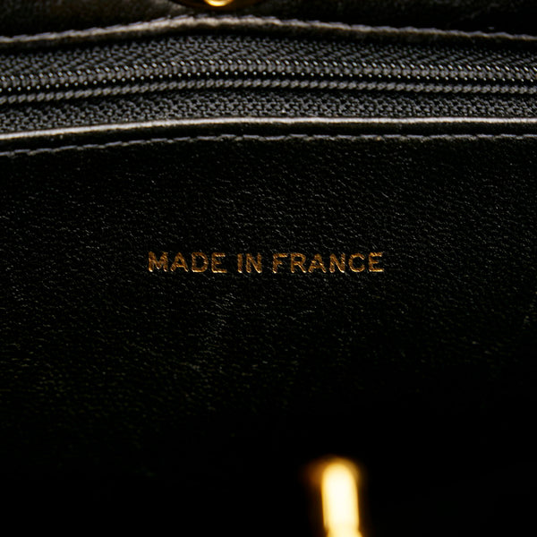 シャネル デカココマーク チェーン ショルダーバッグ ブラック ラムスキン レディース CHANEL 【中古】