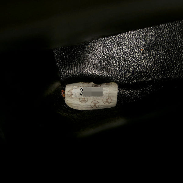 シャネル デカココマーク チェーン ショルダーバッグ ブラック ラムスキン レディース CHANEL 【中古】