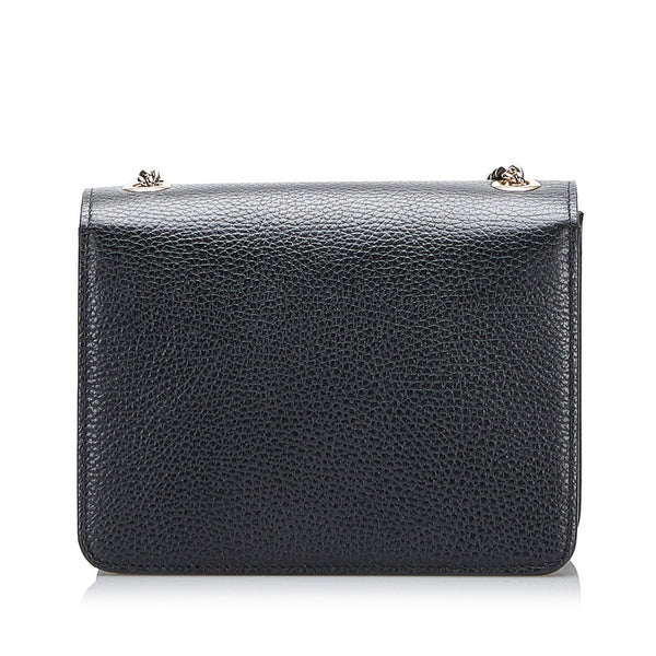 グッチ インターロッキングG チェーン ショルダーバッグ 510304 ブラック レザー レディース GUCCI 【中古】