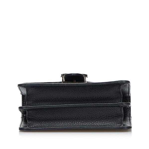 グッチ インターロッキングG チェーン ショルダーバッグ 510304 ブラック レザー レディース GUCCI 【中古】