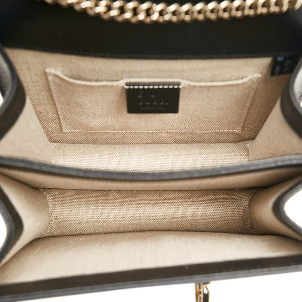 グッチ インターロッキングG チェーン ショルダーバッグ 510304 ブラック レザー レディース GUCCI 【中古】