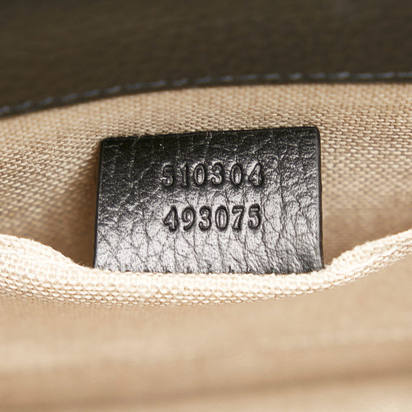 グッチ インターロッキングG チェーン ショルダーバッグ 510304 ブラック レザー レディース GUCCI 【中古】