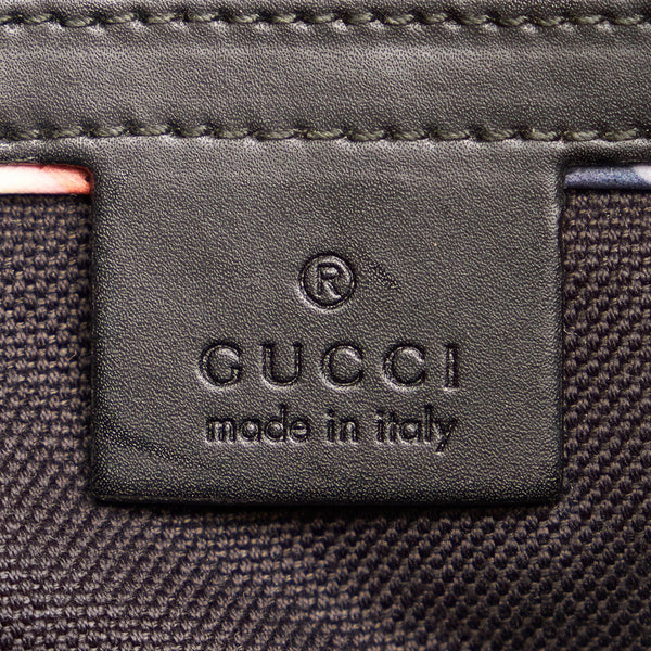 グッチ GGスプリーム クーリエ ワッペン 斜め掛け ショルダーバッグ 474137 ブラック PVC レザー メンズ GUCCI 【中古】