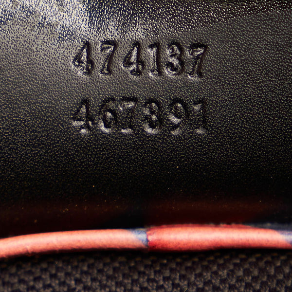 グッチ GGスプリーム クーリエ ワッペン 斜め掛け ショルダーバッグ 474137 ブラック PVC レザー メンズ GUCCI 【中古】