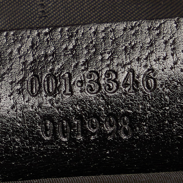 グッチ ジャッキー ワンショルダーバッグ 001 3346 ブラック キャンバス レザー レディース GUCCI 【中古】