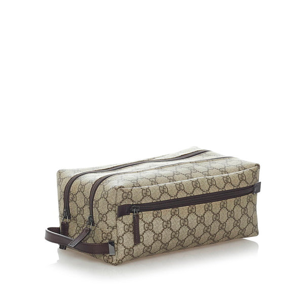 グッチ GGスプリーム クラッチバッグ セカンドバッグ 02888 ベージュ PVC レザー レディース GUCCI 【中古】