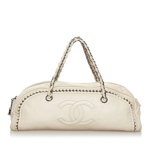 シャネル ココマーク チェーン ハンドバック アイボリー レザー レディース CHANEL 【中古】