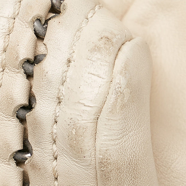 シャネル ココマーク チェーン ハンドバック アイボリー レザー レディース CHANEL 【中古】