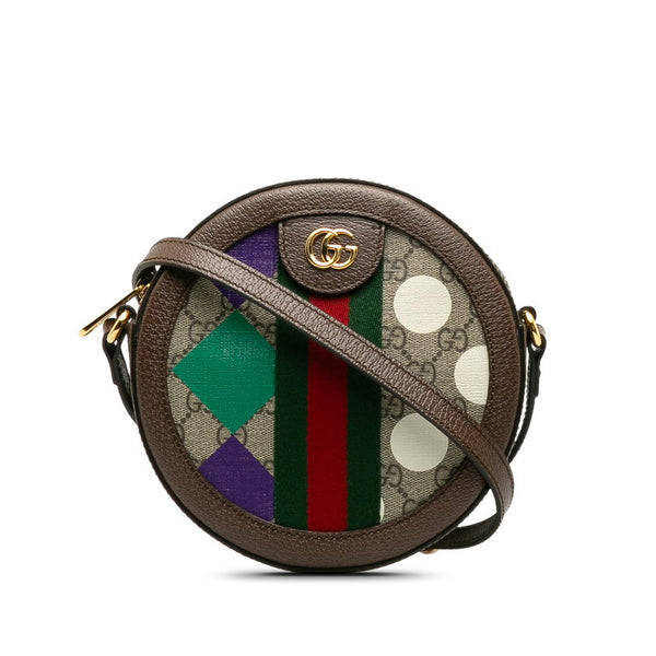 グッチ GGスプリーム ショルダーバッグ 574978 ベージュ ブラウン PVC レザー レディース GUCCI 【中古】